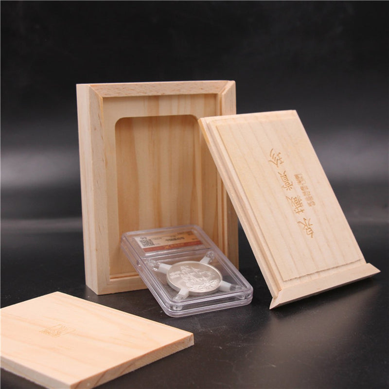 Wooden Coin Storage Box Collector NGC PCGS ICG Coin Slab Display Case Cabinet Holder
