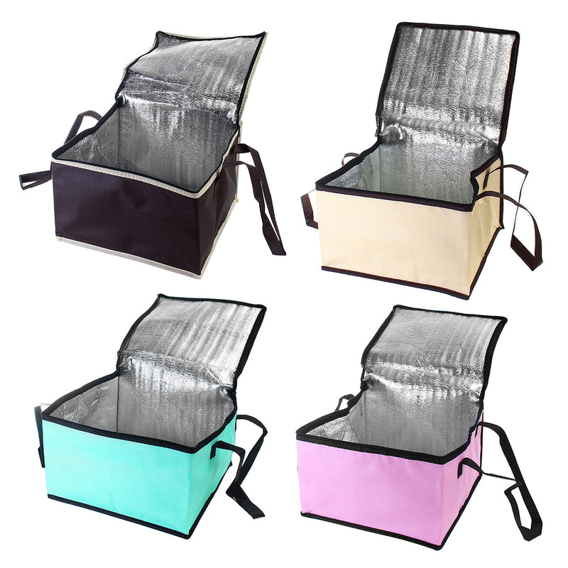 10 Inch Non-woven Fresh keeping Tote Bag with Zipper Cake Picnic Lunch Bag Reusable Grocery Bag