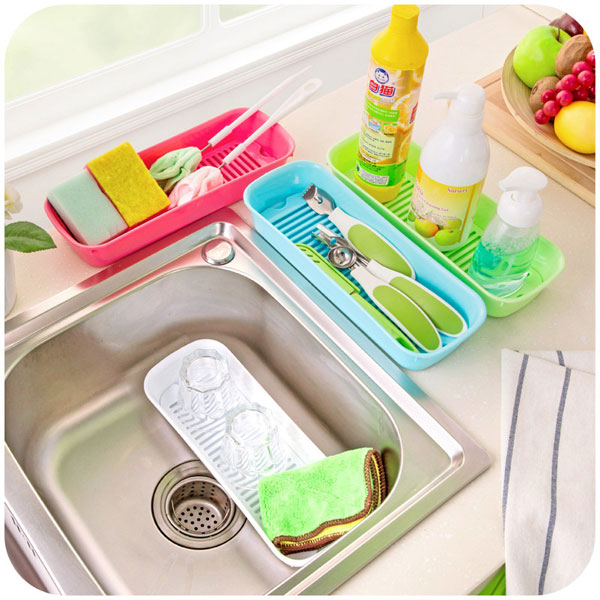 Kitchen Drained Storage Box Sink Organization Stationery Storage Bath Storage Toiletries Storage