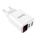 HOCO C51A Dual USB EU Plug Wall Smart USB Charger for Samsung Xiaomi Huawei