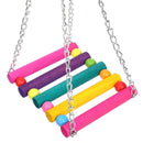 Parrot Toy Colorful Wooden Swing Suspension Bridge Standing Bar Bird Cage Accessories Pet Toys