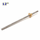 T10 Lead Screw 12/24/36/48 Inch Lead Screw with Brass Nut 300 600 900 1200mm