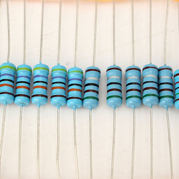 500 Pcs 1W 1% Metal Film Resistor 100 Value 10 ohm-1M ohm Assortment Kit