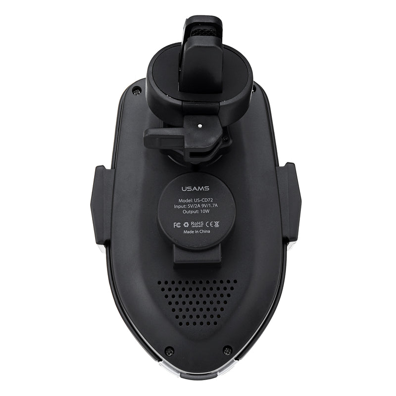 USAMS Intelligent Automatical Lock 10W Qi Wireless Fast Charge Car Mount Air Vent Holder for Mobile Phone