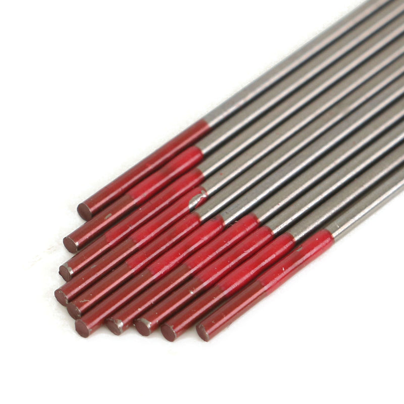 10Pcs 2% Thoriated WT20 Red TIG Welding Tungsten Electrode 0.04inch x 6inch (1.0mmx150mm)