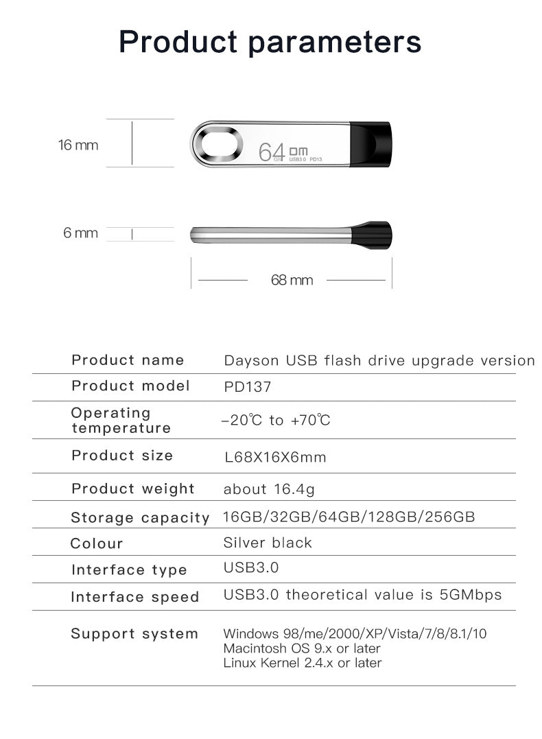 DM 32GB 64GB 128GB USB 3.0 High Speed USB Flash Drive Pen Drive U Disk