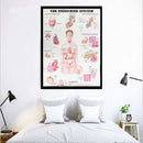 60x80cm The Endocrine System Poster Anatomical Chart Woman Body Educational Medical