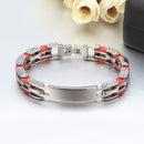 Trendy Stainless Steel Chain High Polished Silicone Cool Gift Bracelet for Men