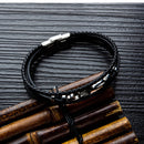 Simple Men's Note Leather  Multi-layer Woven Bracelet