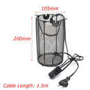 E27 200W Infrared Ceramic Heat Lamp Holder + Mesh Cage Protector Cover for Reptile Brooder