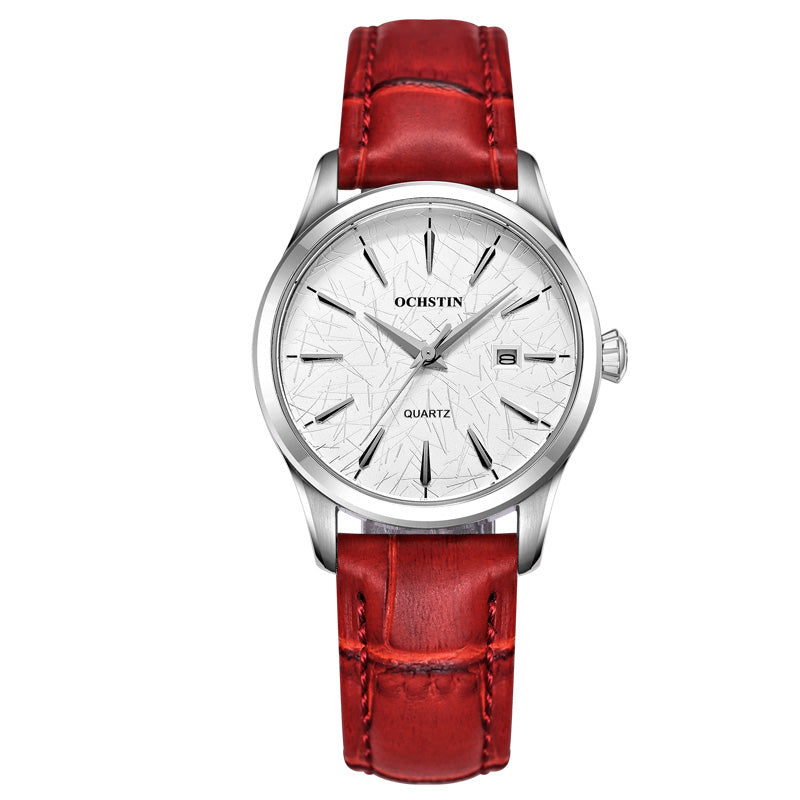 OCHSTIN LQ022-A Casual Style Female Wrist Watch Waterproof Leather Band Quartz Movement Watch