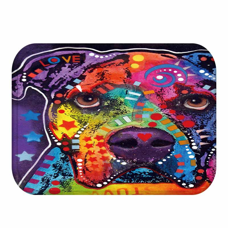 KCASA KC-M1 40x60cm Animal Dog Painting Mat Coral Fleece Rug Absorbent Bathroom Anti Slip Carpet