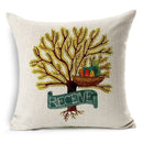 Honana 45x45cm Home Decoration Flower and Bird 7 Optional Patterns Cotton Linen Pillow Case