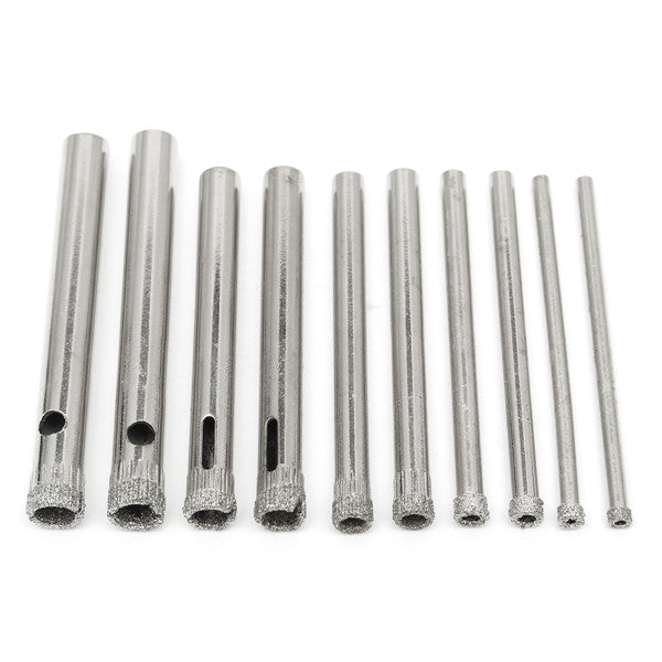 10pcs 3-7mm Diamond Hole Saw Drill Bit Set Tile Ceramic Glass Porcelain Marble Hole Saw