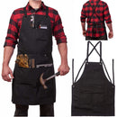 Heavy Duty Waxed Canvas Work Hobby Apron Large Pocket Fits Small to XXL Black