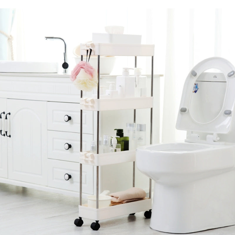 4 Tier Wire Shelf  Rack Metal Shelf Adjustable Home-save Garage Storage Wheel