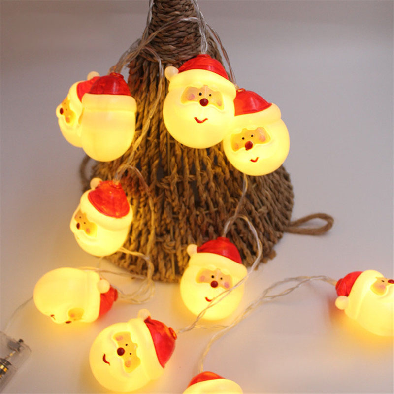 Christmas 1.5M 10 LED Fairy String Lights Lovely Santa Claus Battery Operated Decoration For Christmas Garland