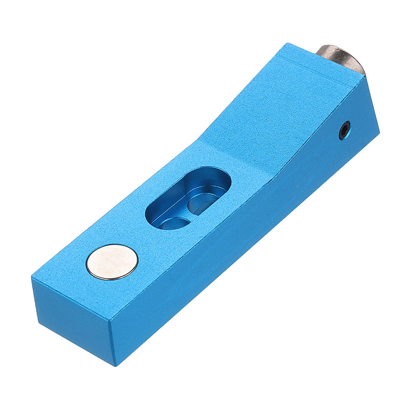 Aluminum Alloy One-hole Pocket Hole Jig with Magnet 9.5mm Oblique Hole Drill Guide Woodworking Tool