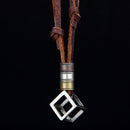 Punk Leather Rope Chain Adjustable Long Personalized Necklace for Men