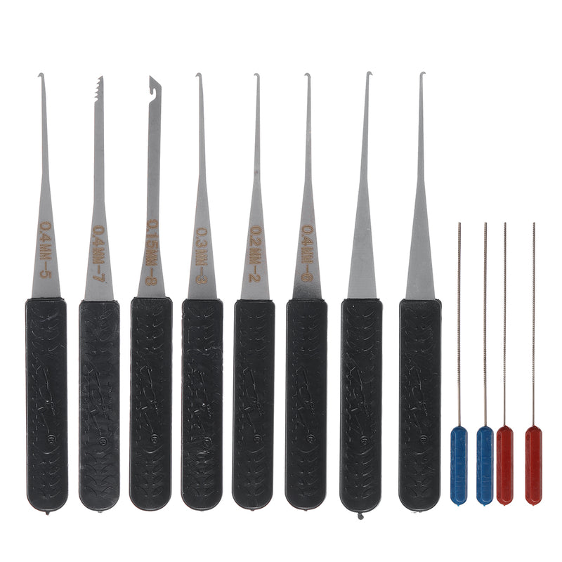 10 Pcs Lock Padlock Picking Kit Tools Unlocking Set 10 Unlock Tool +1 Transparent Lock Lock Picks Set