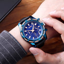 SKMEI 9189 Sports Luxury Leather Strap Luminous Waterproof Men Watch Quartz Watch
