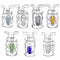 New Glass H ookah Pipes Craft Mini Four-sided Four Skulls Small H ookah Glass Skull