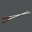 1Pcs 54cm Long Stainless Steel BBQ Barbecue Skewer Wood Handle Grill Roasting Stick Fork