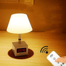 LED Remote Control Desk Lamp USB Charging with Clock Table Lamp Dimmable Bedroom Bedside Night Light
