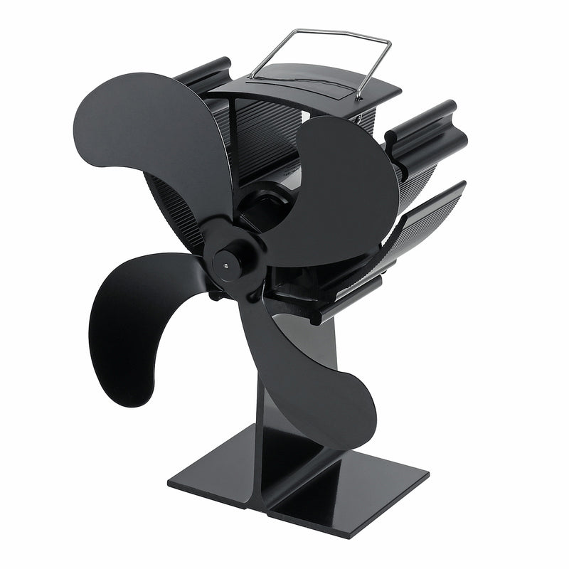 4 Blade Heat Powered Stove Fan Quiet Wood Log Burner Fireplace Eco Fan Heating Distribution No Electricity Or Battery