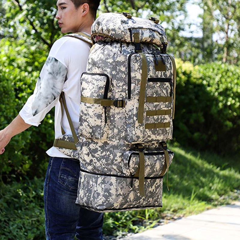 100L Large Capacity Military Tactical Backpack Outdoor Hiking Climbing Camping Bag Travel Rucksack