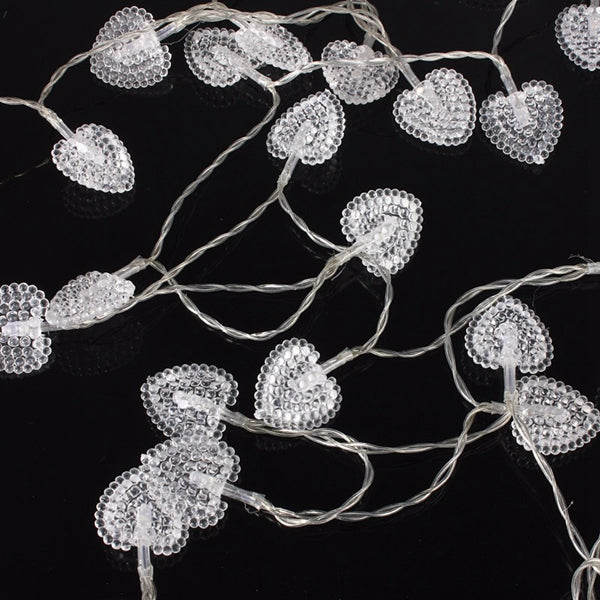 Love Heart Battery Operated 40 LED Fairy Light String Xmas Party Decoration