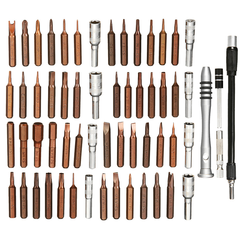 KCASA 60Pcs Multi-function Mini Screwdriver Screw Set Hardware Watch Jewelry Electronic Repair Combination Tools Kit