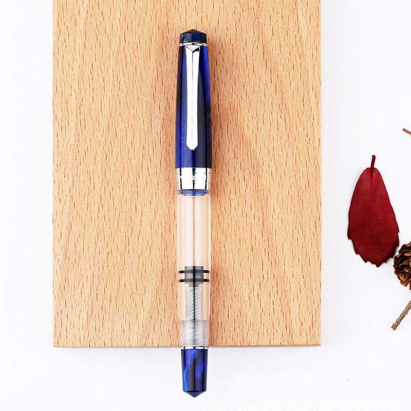 Moonman Penbbs 309 Piston Fountain Pen Transparent Acrylic Resin Large-capacity F 0.5mm Business Writing Ink Pen with Box