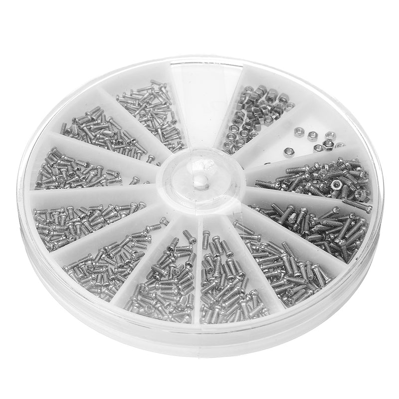 Suleve MXSS7 600Pcs Stainless Steel M1/1.2/1.4/1.6 Small Screws Nut for Watches Clocks Mobile 2-4mm