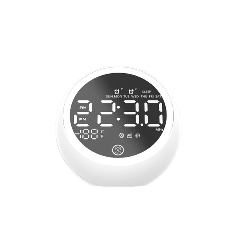 Wireless bluetooth 5.0 Music Speaker LED Display Dual Alarm Clock FM Radio Stereo Speaker with EU Power Supply