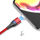FLOVEME 3A Type C LED Magnetic Braided Fast Charging Data Cable 1M For Smartphone iPad Pro Tablet