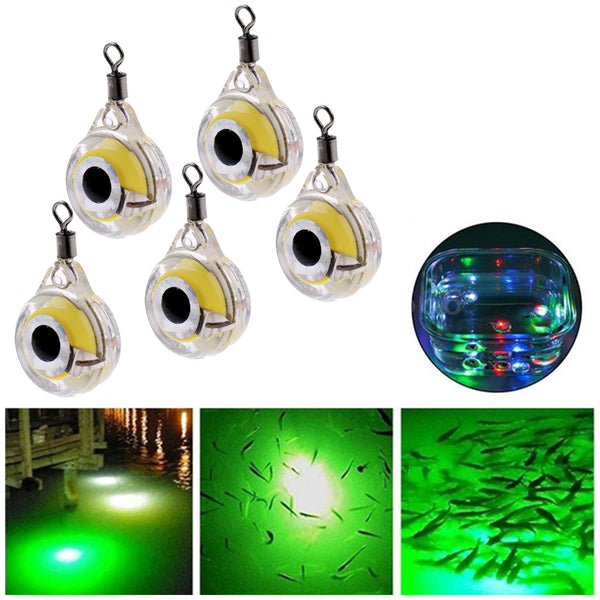 ZANLURE 5 Pcs Underwater LED Fishing Lamp  Fluorescent Glow Bait Night Light