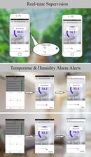 WiFi Tuya Smart Temperature Humidity Alarm Sensor Thermometer Hygrometer Detector Home Digital Display Android APP Alert