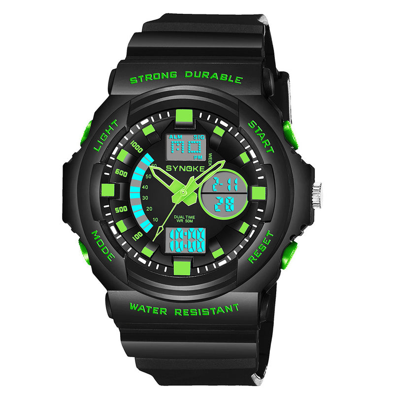 SYNOKE 66866 Multi-Function 50M Waterproof Double Action Watch Sports Digital Watch Men Watch