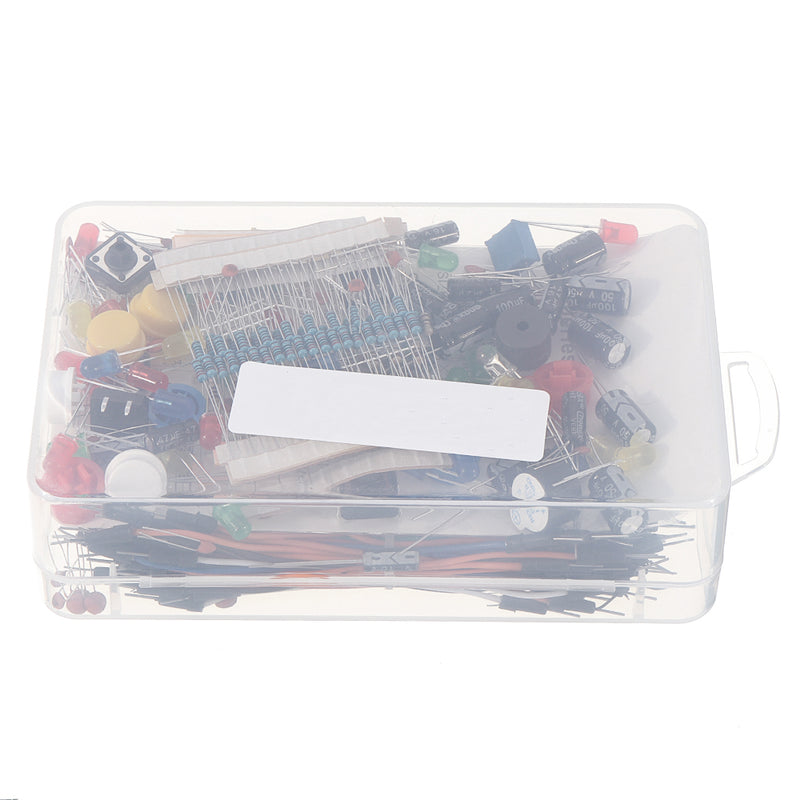 Electronics Component Basic Starter Kits with 400 Tie-points Breadboard Cable Resistor Capacitor LED Potentiometer