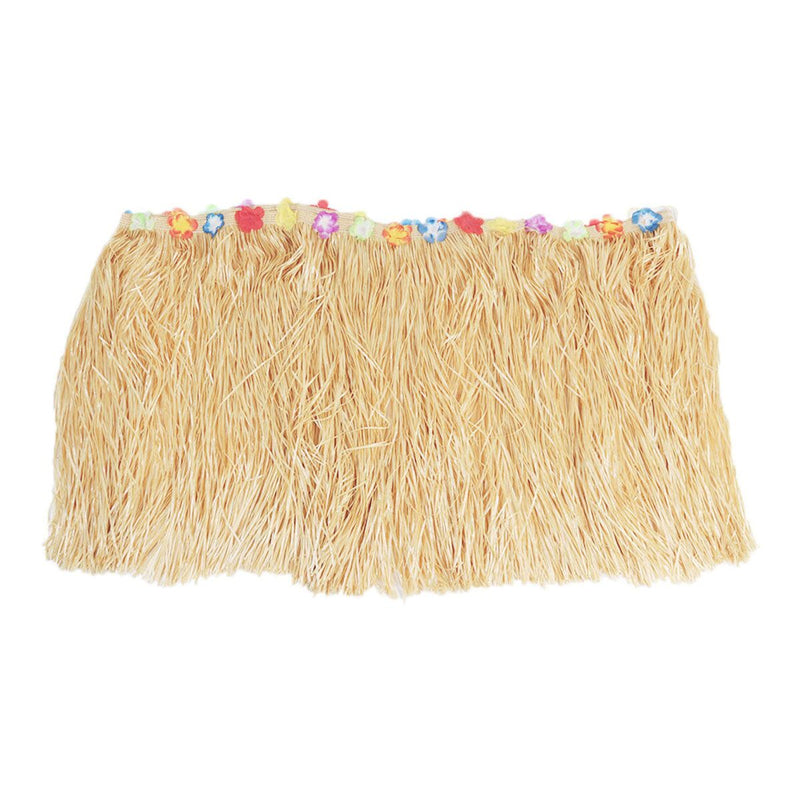 Tropical Table Skirt With Flowers Luau Tiki Hawaiian Party Grass Decorations