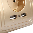 Excellway 1.5A/2A Dual USB Ports Wall Charger Power Adapter Socket Outlet Panel EU Plug Mount