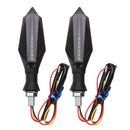 2pcs Smoked Motorcycle Blue LED Turn Signal Lamp Sequential Flowing Indicator Lights
