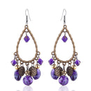 Bohemian Tassels Drop Earrings Long Style Turquoise Earring Retro Women Ear Drop