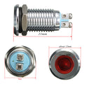 Silver/Black Shell Metal 12mm LED Indicator Light Pilot Dash Lamp Screw Shape12V