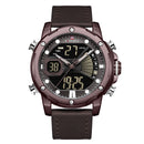 NAVIFORCE 9172 Calendar Luminous Display Quartz Watch Genuine Leather Strap Men Watch