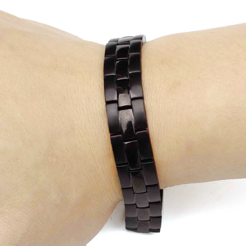 Black Stainless Steel Magnet Health Healing Men Bracelet Jewelry Gift