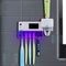 UV Light Sterilizer Toothbrush Holder Cleaner + Automatic Toothpaste Dispenser