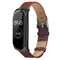 Metal Case Weave Texture Leather Watch Band Watch Strap Replacement for Xiaomi Miband 4