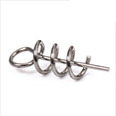 LEO 50pcs/pack 14mm 0.13g Stainless Steel Fishing Spring Probes Fishing Soft Lure Hook Connector